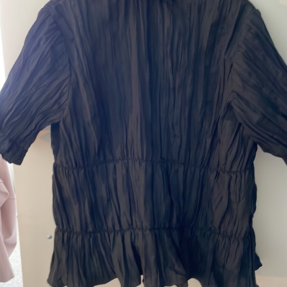 NWT Zara black shirred shirt size XL - Picture 7 of 7